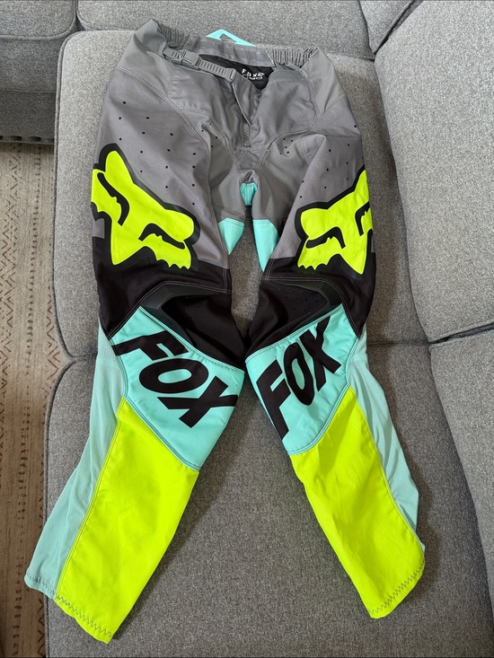 Fox Pants - Fox women’s  Neon Yellow & Teal Motocross Pants